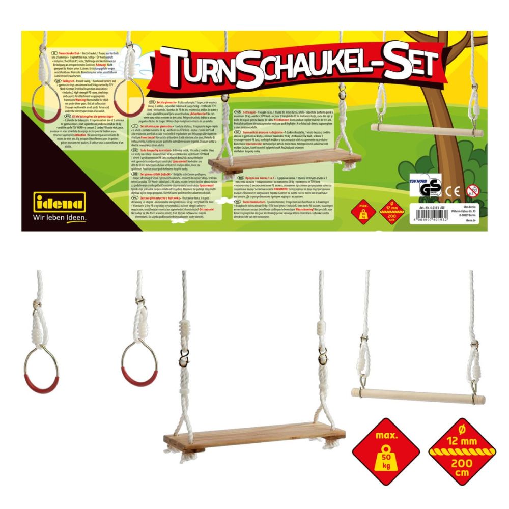 Set De Columpio Para Gimnasia: Columpio, Trapecio Y Anillas