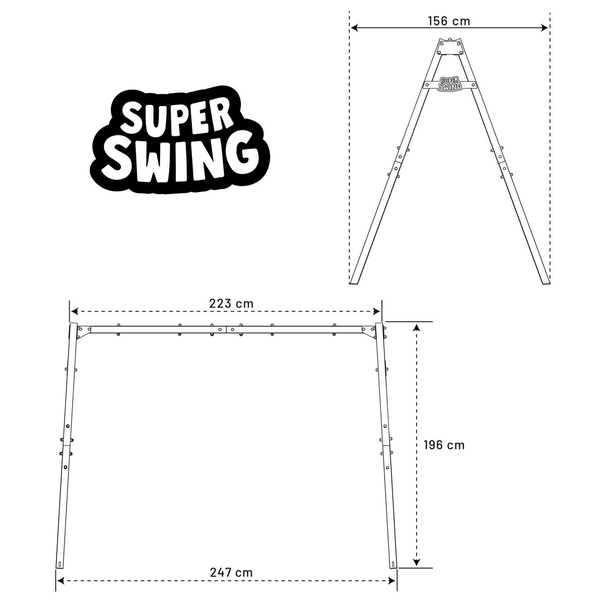 Columpio Doble Jardín Con Tablero Y Jaula Columpio